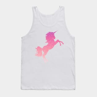 Pastel Pink Ombre Faux Glitter Unicorn Tank Top